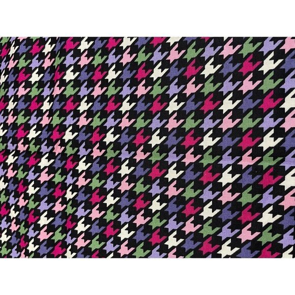 David Textiles Fabric Geometric Black Pink Purple Green Remnant 60" x 40" - Picture 1 of 4